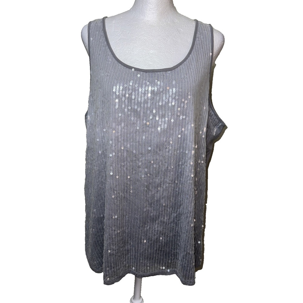 SET OF 2‎ Chico's Sequin Tank Top Size 3 XL Sparkle Disco Party Aesthetic Y2k